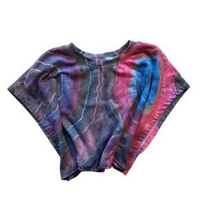 Ice Dyed Crop Top - Tie Dye Geode Earthy - Rock meets Boho (Women's L)